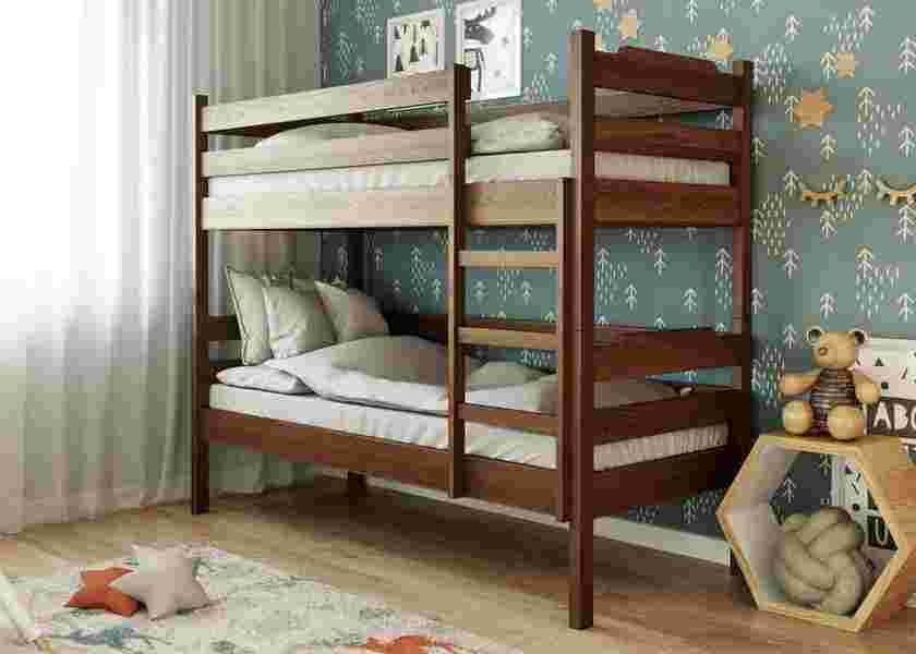  Ліжко двоярусне дерев'яне Милена-2, фото 1