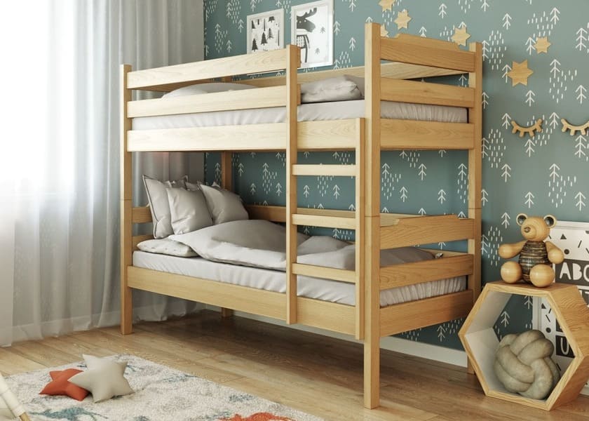  Ліжко двоярусне дерев'яне Милена-2, фото 6